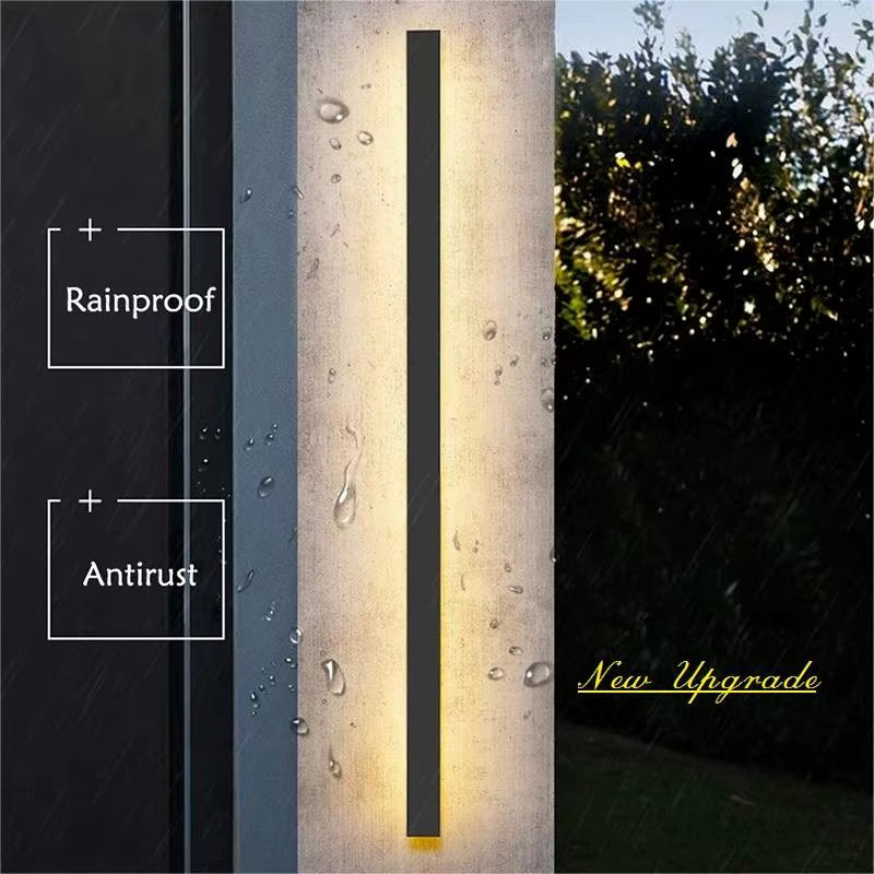 Waterproof Outdoor Wall Light LED Long Wall Light IP65 Aluminum Garden Villa Porch Decorative Light 110V 220V Outdoor Lighting