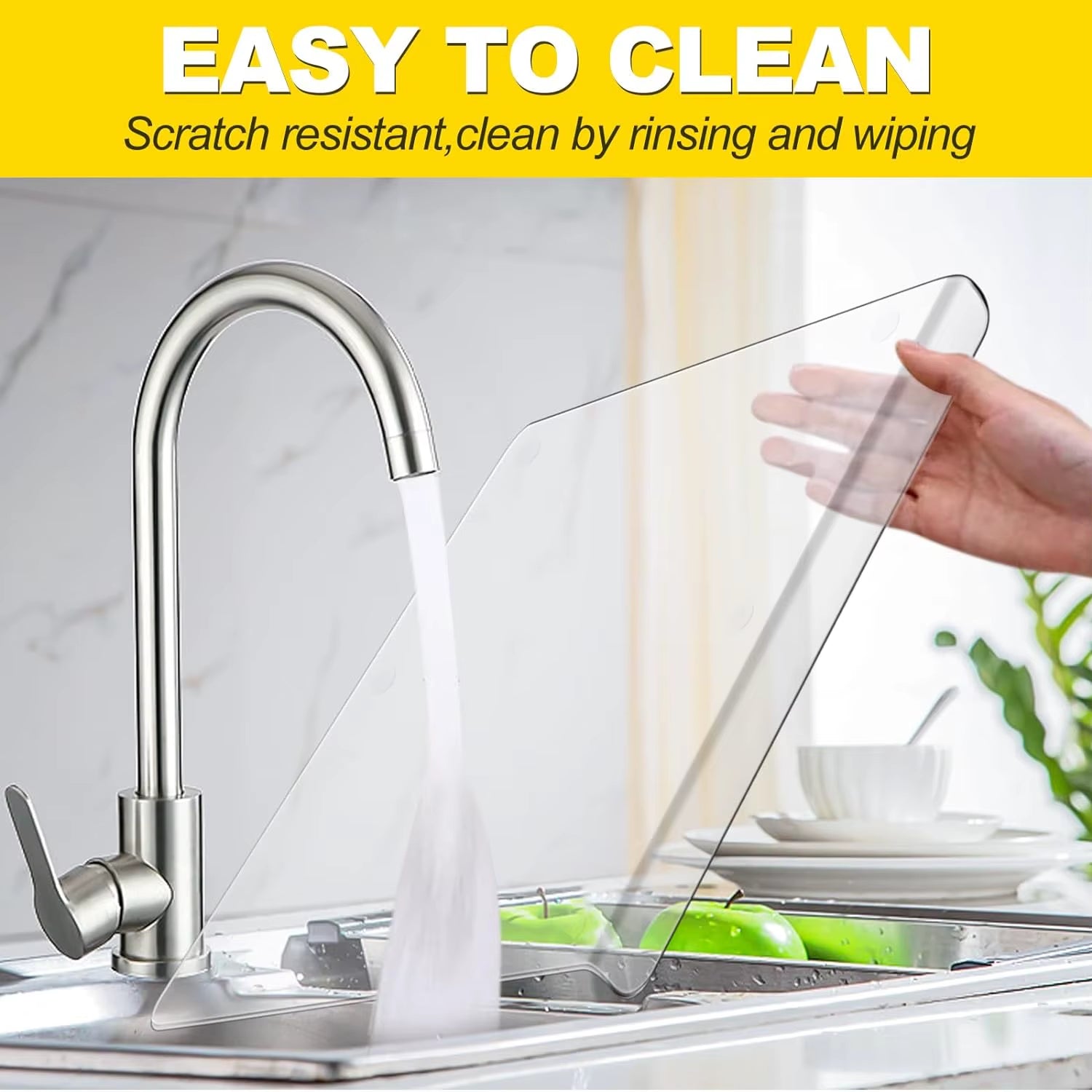 Acrylic Transparent Cutting Board with Lip Anti-Slip Kitchen Cutting Chopping Boards Counter Countertop Protector Kitchen Gadget