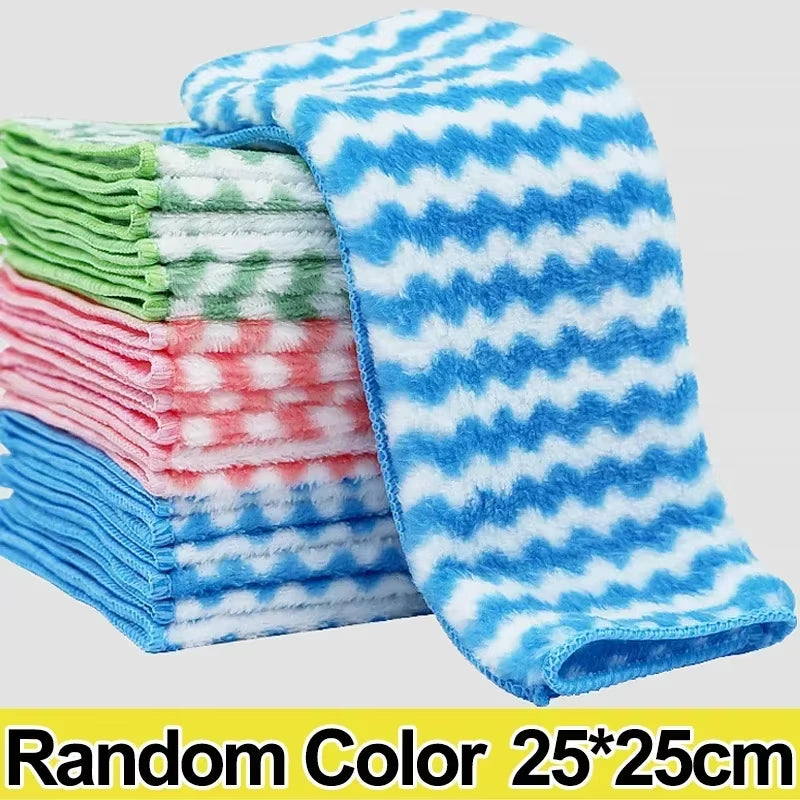 3/5/10/20Pcs Microfiber Cleaning Cloth Dishcloths High Absorbent Scouring Kitchen Washing Dish Rags Household Wipe Towels